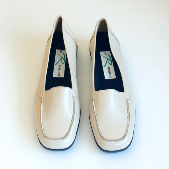 Ros Hommerson Cream Leather Slip On Loafers 7.5 (Beautiful & Minimalist Style) - Picture 12 of 13